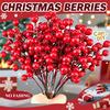 24 Pcs Christmas Tree Decorations,Red Christmas Ornaments Set Artificial Berry Stems Branches for DIY Garland Wreath Christmas Crafts