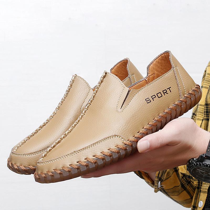 Мужские мокасины коричневые походные туфли мокасины без застежек обувь для вождения повседневная кожаная обувь ручной работы для активного отдыха черные широкие туфли для отца