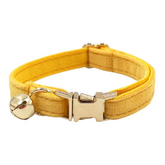 Кошачий ошейник бархатный однотонный ожерелье-чокер для питомца с колокольчиком регулируемый шейный ошейник для кошки котенка щенка маленьких собак