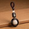 Buddhism Lotus Flower Keychain Accessories Wooden Buddha Lucky Beads Keyring Pendant Car Bag Key Chain Buddhist Gift