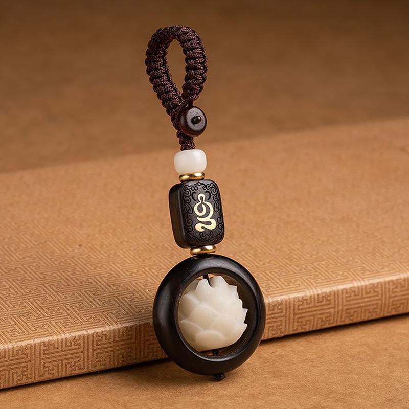 Буддизм Цветок Лотоса Брелок Аксессуары Деревянный Будда Счастливый Брелок Подвеска Автомобильная Сумка Брелок Буддийский Подарок