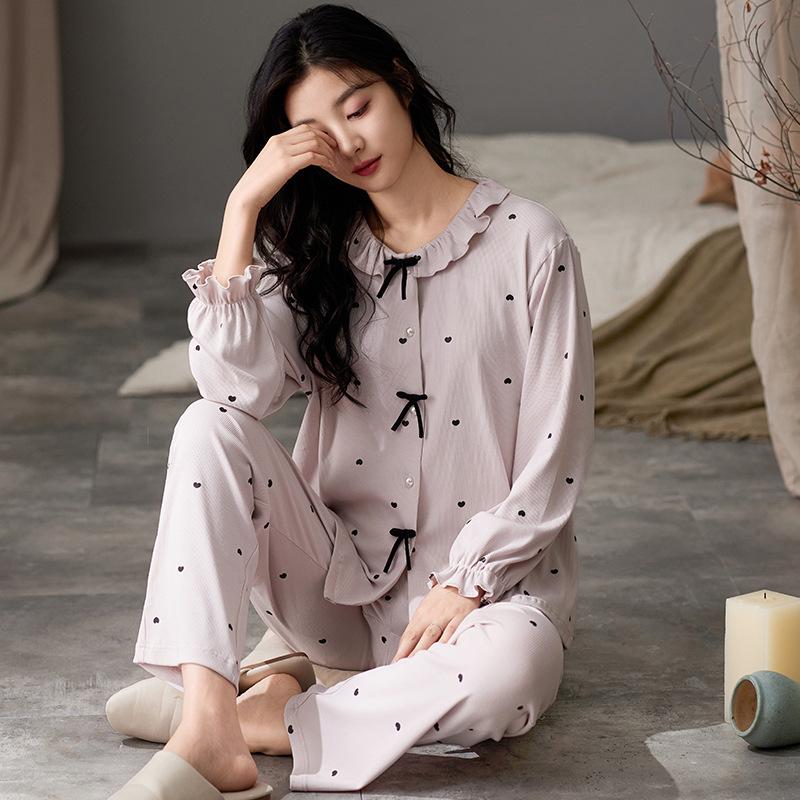 Autumn Satin Sleepwear Pajamas Long Sleeve Pajamas Sets for Women Nightwear Set Young Girl Pajama Set Casual Homewear