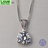 100 %925 Sterling Silver White Gold Created Lab Moissanite Pendant Necklace For Women Girls Christmas Birthday Gift