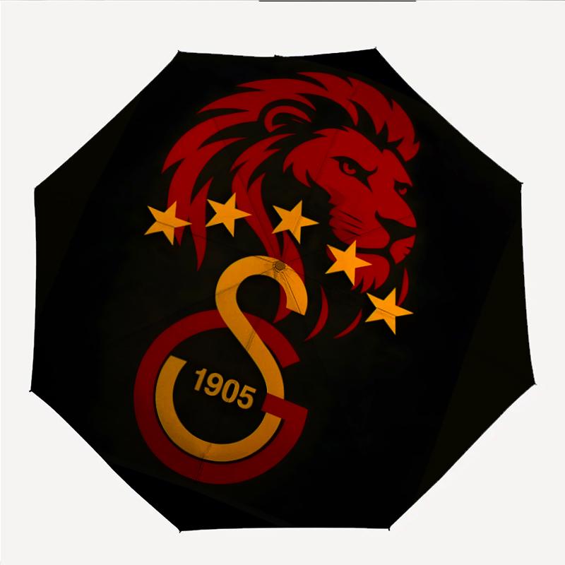 Модный складной зонт Galatasaray с автоматическим открытием/закрытием. Портативный и складной, идеально подходит для подарка, путешествий и повседневного использования.