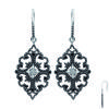 [L5028] - Silver Earrings 'Carmen' Black Silver (rhodium-plated) - 38x15 Mm
