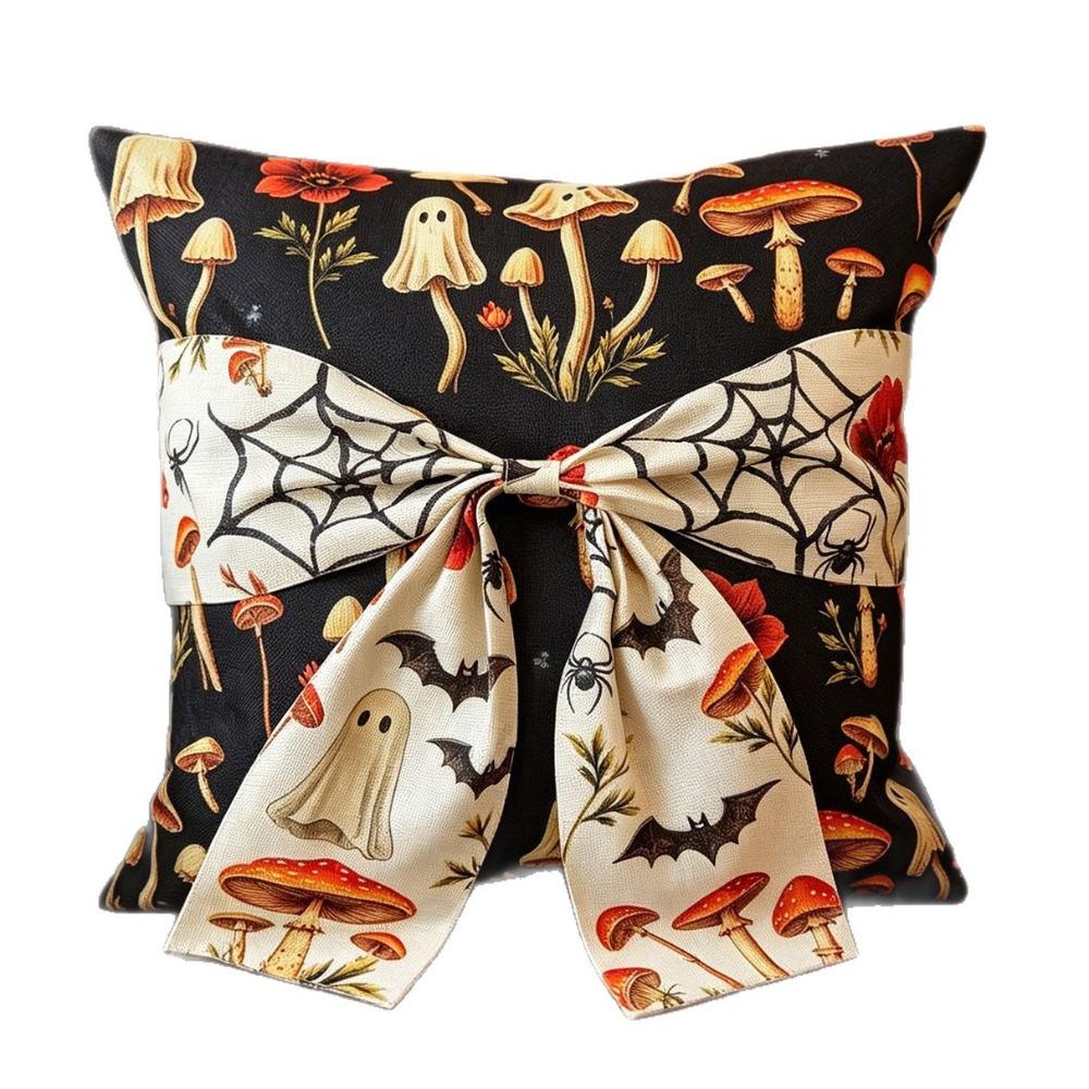 Hidden Zipper Halloween Cushion Cover 2D Printing Square Cushion Shell Couch Pillow