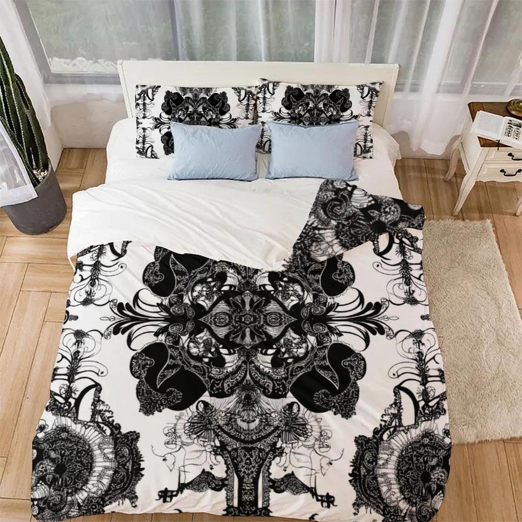 Skull Comforter Covers Printed Duvet Cover Bedding Set Suitable Children's Kids and Adults Warm Soft Breathable and Comfortable