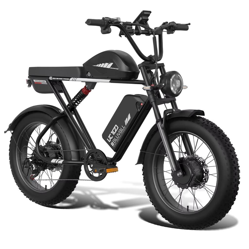 New K10 electric bicycle 2000W dual motor 52V 43Ah dual battery 20 * 4.0-inch fat tire electric bicycle hydraulic brake, cruise mode