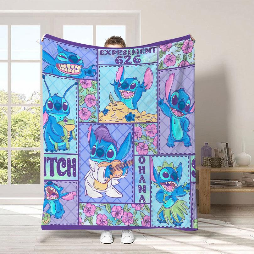 Stitch Cartoon Blanket Cute Stitch Plush Blanket Four Seasons Blanket