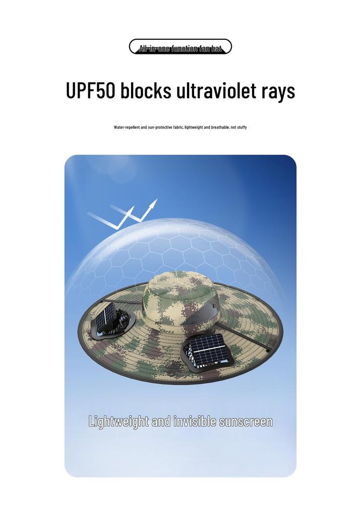 Solar-Powered UV Protection Fishing & Hiking Hat with Dual Fans