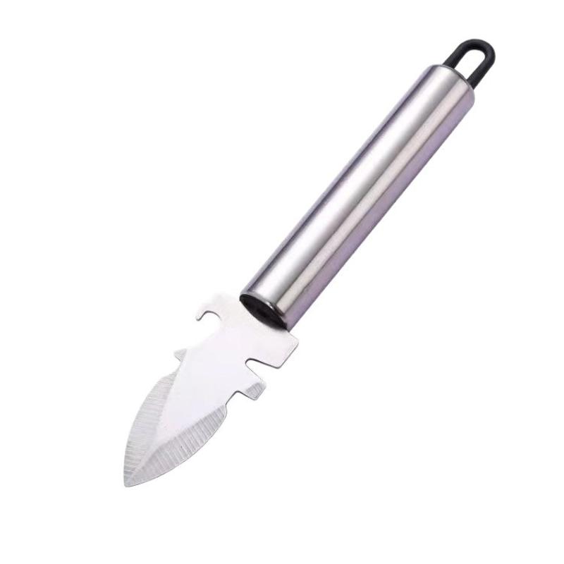 Ergonomic Design Stainless Steel Oyster Knife with Peeler for Kitchen Efficiency