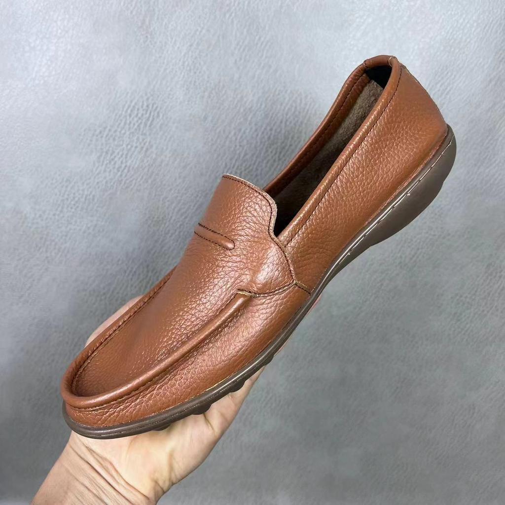 Модные Мужские Кожаные Туфли Низкие Круглый Носок Коровья Кожа Слипоны Рабочие Мужские Повседневная Обувь Обувь Предложение Летняя Распродажа Новинки Социальный Дизайнер ПУ