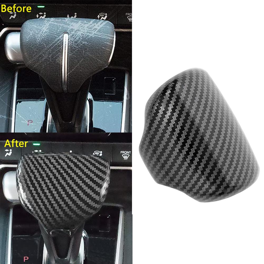 Inner Gear Shift Knob Decor Cover Trim Carbon Fiber For Honda CR-V CRV 2017-2024