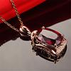 Luxury Elegant Rose Gold Pendant Necklace Women Engagement Necklace Jewelry Wedding Anniversary Gift