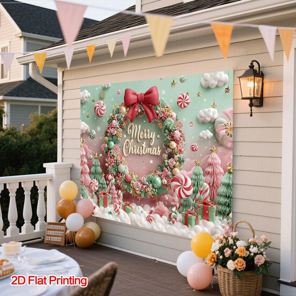 One-piece Christmas holiday photo background fabric - made of 2D flat-printed polyester fabric