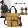 Unisex Vintage Canvas Messenger Bag – Durable Crossbody Sling Bag for Men & Women, Work/Travel/College Shoulder Briefcase