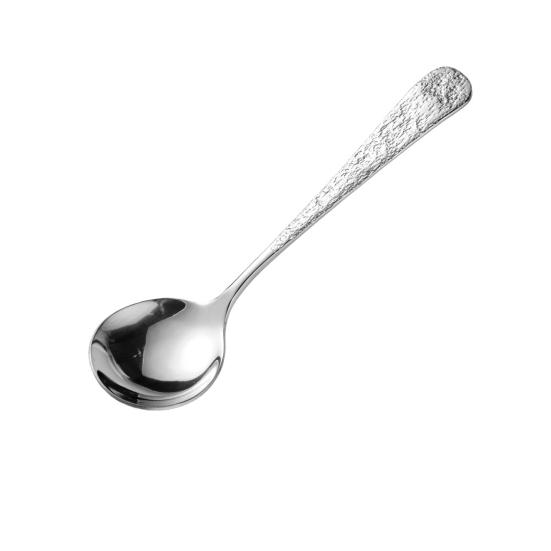 Ложка из нержавеющей стали Yousheng с противоскользящей ручкой, дизайн с узором «молоток», ложка для супа, риса, лапши, многофункциональный кухонный инструмент