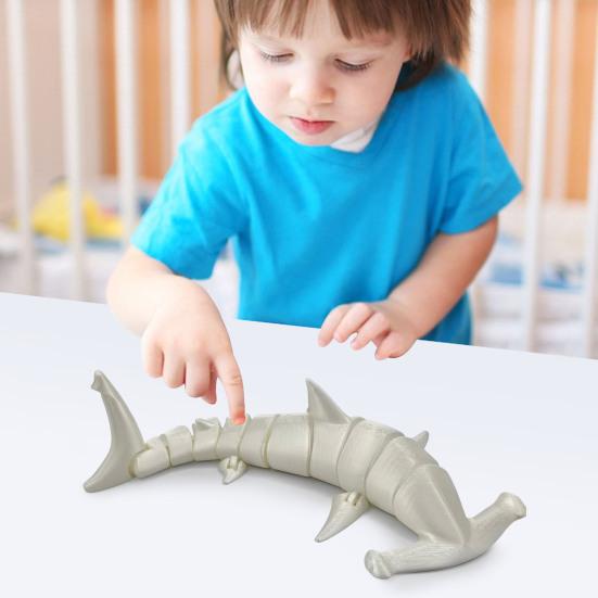 3D-печатная фигурка акулы-молота, подвижные суставы, фигурка акулы, шарнирное морское животное