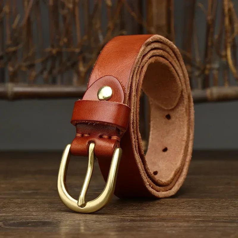 2.6 см женские ремни из натуральной кожи высокого качества из натуральной кожи для женщин, фирменный ремень с латунной пряжкой, ковбойский женский пояс
