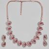 Привлекательный комплект ожерелья Estele с покрытием из розового золота и цирконами и розовым турмалином для женщин