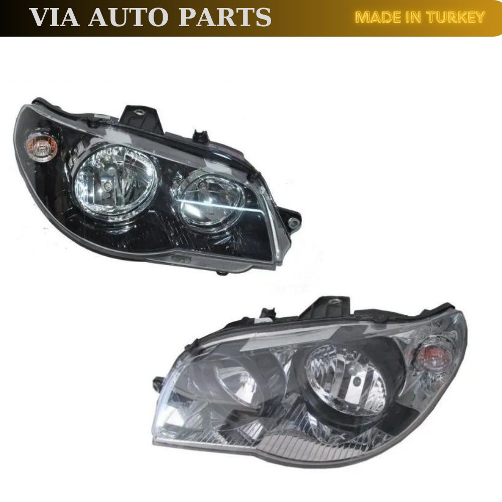 Electric Front Headlight with Black Frame Right Left 2 Piece Set for Albea Palio 2005 After OEM 51773143 51773144