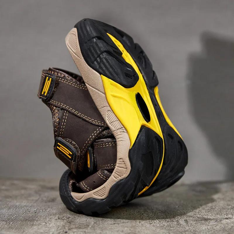 Летние новые сверхлегкие повседневные кроссовки для походов и прогулок, мягкие сандалии, удобные мужские сандалии, мягкие римские сандалии для отдыха на природе