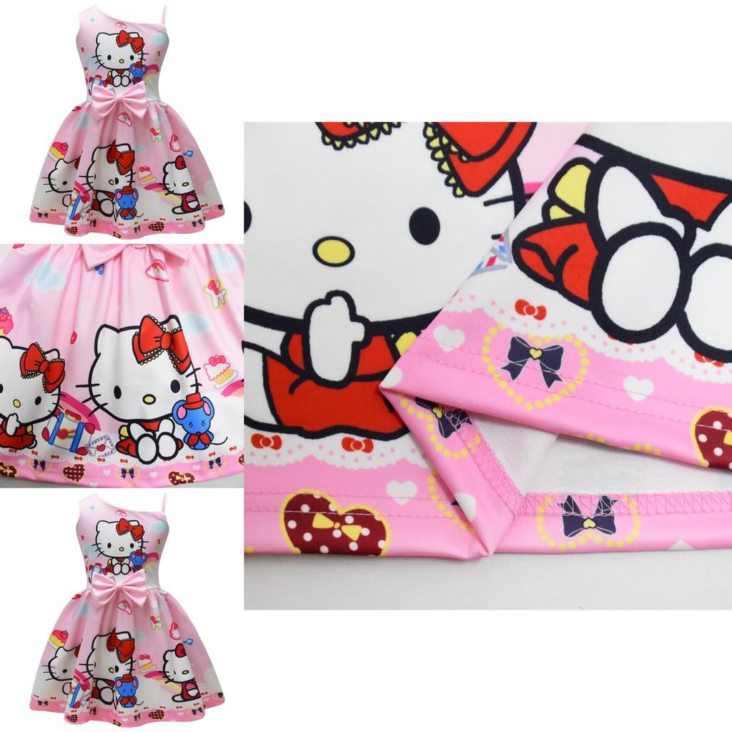 Безрукавное платье с принтом Hello Kitty и оборками для весеннего наряда