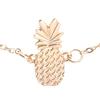 Женский браслет с подвеской в ​​виде ананаса, регулируемая удлиненная цепочка, полая с чистым цветом, легкий вес для отпуска