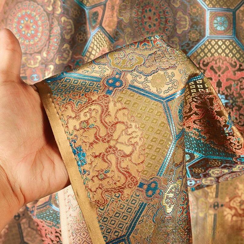 100 см жаккардовый гобелен атласная ткань шелк Helu Tongchun гладкая текстура подвеска парча династии Сун чонсам ханьфу