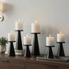 3PCS/SET Wrought Iron Nordic Golden Candle Holder Cone-shaped Scented Candles Pillar  Wedding