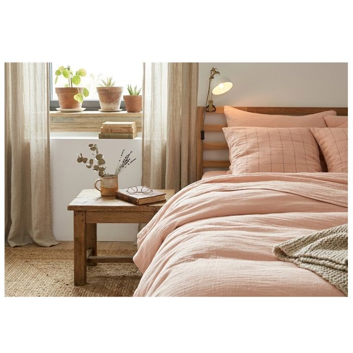 Taie d&#39oreiller Gaze de Coton 50 x 70 cm Gaia Match Guimauve