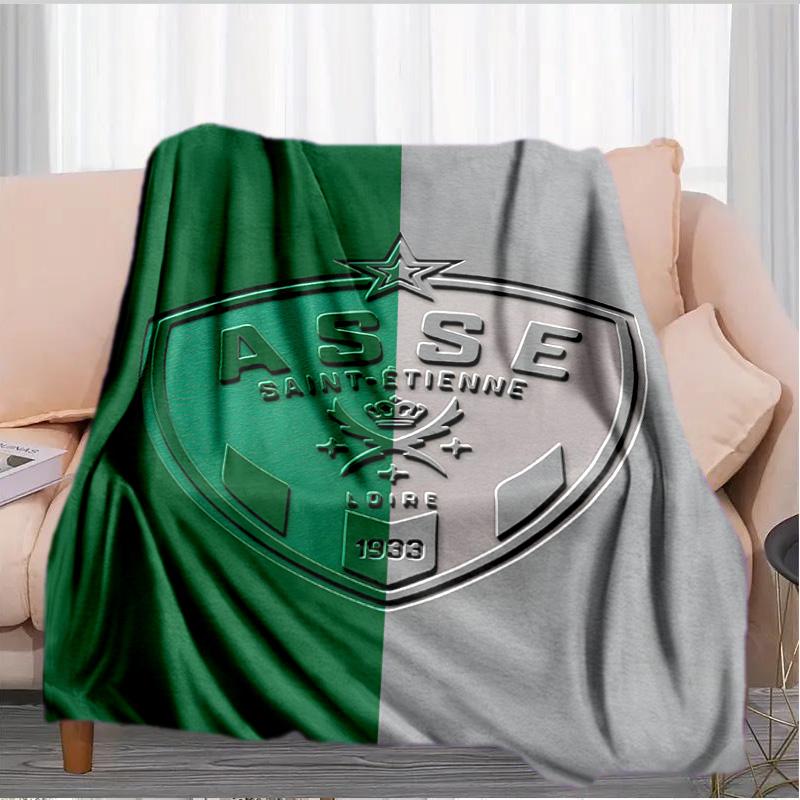 Asse Saint-etienne Crest Blanket Suitable for Sofas, Beds, Offices, And Camping - Perfect Gift for Halloween Christmas