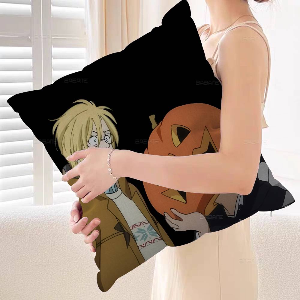 Banana Fish Pillow Cover for Bedroom Room and Living Room Sofa Decorative Cushion Cover
