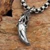 Панк нержавеющая сталь 316L огромный волчий зуб амулет кулон ретро резная мужская готическая байкерская цепочка из нержавеющей стали