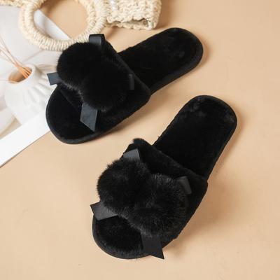 Модные осенние новые женские тапочки с круглым носком на плоской подошве для женщин с открытым носком, без застежек, на платформе для помещений, противоскользящие домашние хлопковые туфли