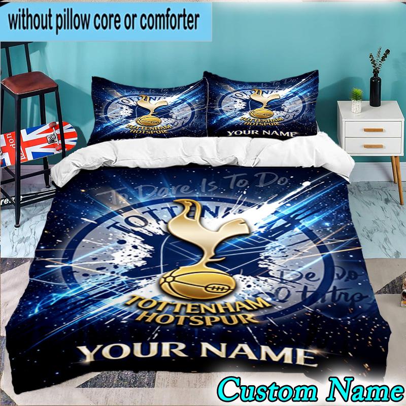 Custom Name Tottenham Hotspur Stadium 3PCS Bedding Set For Bedroom Dormitory,Including 1pc Duvet Cover And 2pcs Pillowcases Large size Fan gift