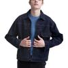 Uniqlo Однотонная джинсовая куртка на одной пуговице Унисекс куртки Глубокий синий 459587-68