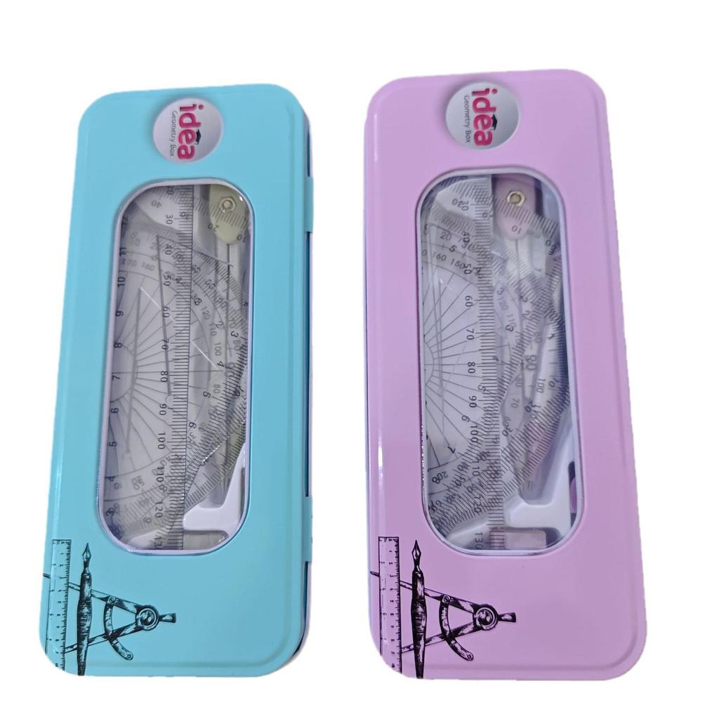 Студенческий набор из 7 предметов: циркуль и линейки - подарок для экзамена и учебные принадлежности