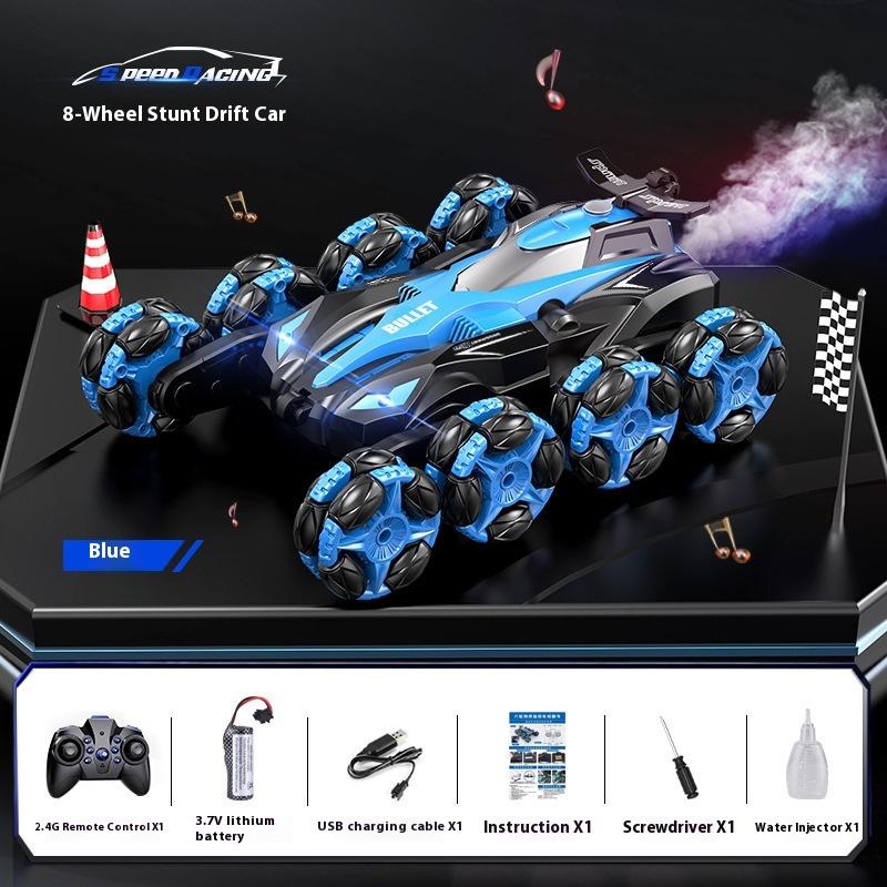Eight Wheel Stunt Remote Control Car Gesture Induction Drift Spray Swing Arm Climbing Rotary Charging Motor Racing Toy Gift