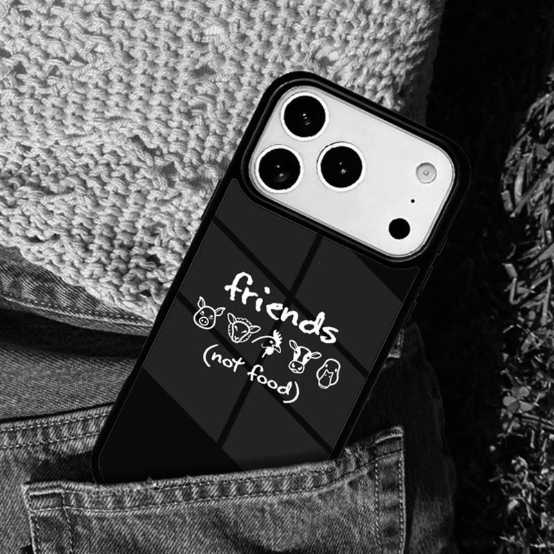 Vegan Friends Not Food soft Phone Case For iPhone 17 AIR 16 Pro Max 15 14 Pro 11 12 13 Shockproof Silicone Cover
