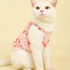 Floral Pet Dress for Cats Small Dogs, Colorful Ruffle Hem Flower Pattern Puppy Costume, Summer Pink/Purple Cute Pet Clothes