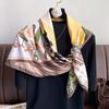 Luxury Brand Square Scarf For Women Design Shawl Wrap 90cm Print Twill Silk Women Hijab Female Foulard Headband Bandana