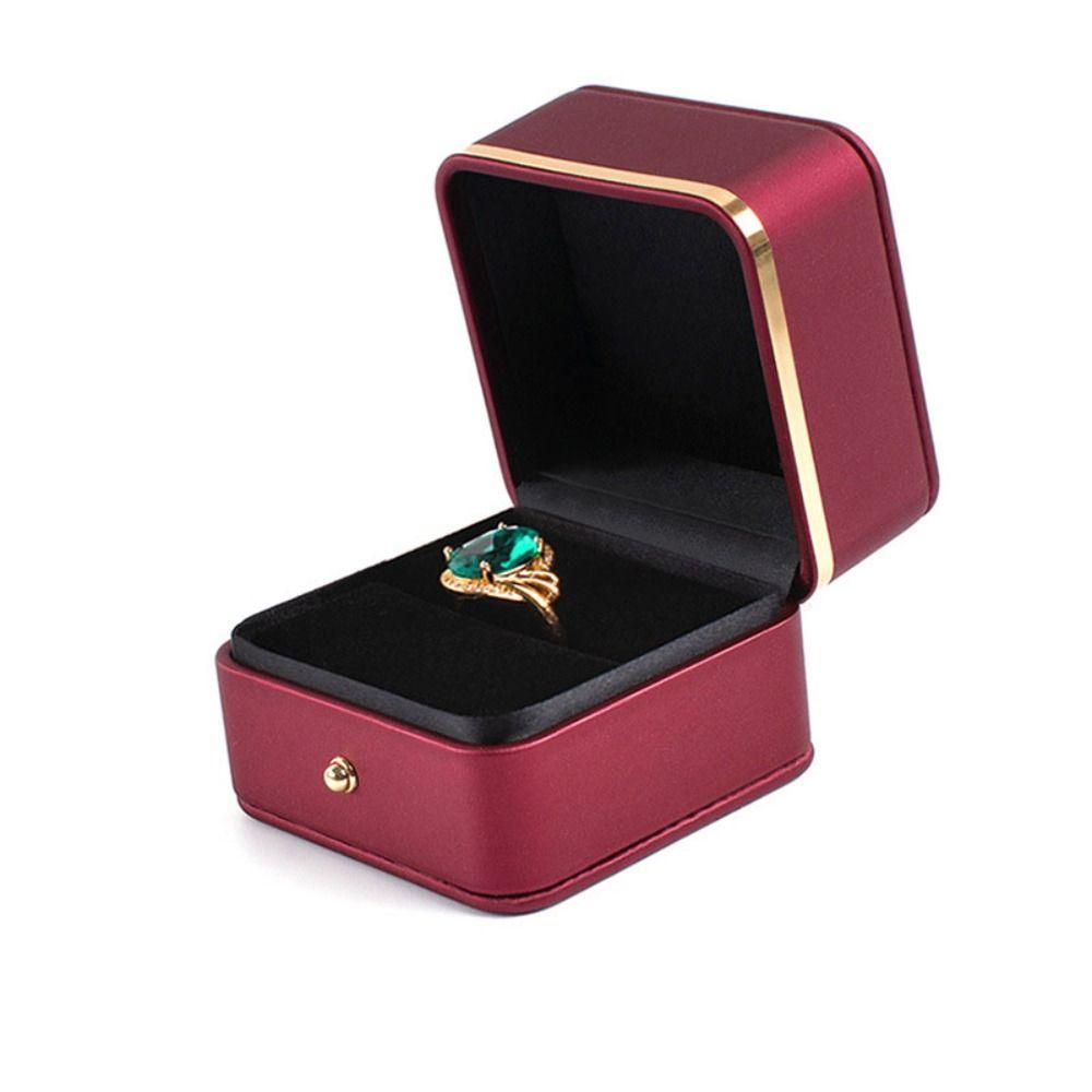Элегантный кейс для хранения колец из ПУ кожи, коробки для демонстрации колец, модная квадратная коробка для колец, свадьба