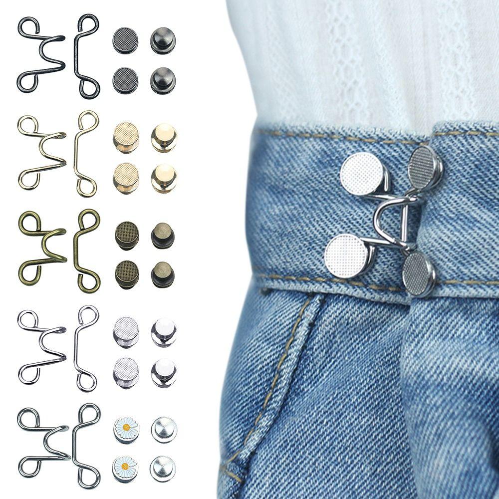 No Sewing Required Adjustable Button Pins Button Clip Pant Waist Tightener Pant Waist Buttons