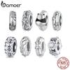 BAMOER Solid 925 стерлингового серебра Панда/кошка/звезда силиконовые бусины-стопоры подходят для оригинального браслета ювелирные изделия своими руками bamoer классический шарм