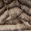 Women's Long Striped Faux Fur Coat with Turn-Down Collar - Mink Chinchilla Style Outerwear