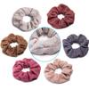 Colorful Silk Scrunchies: European & American Style High-Elastic Hair Ties & Headbands