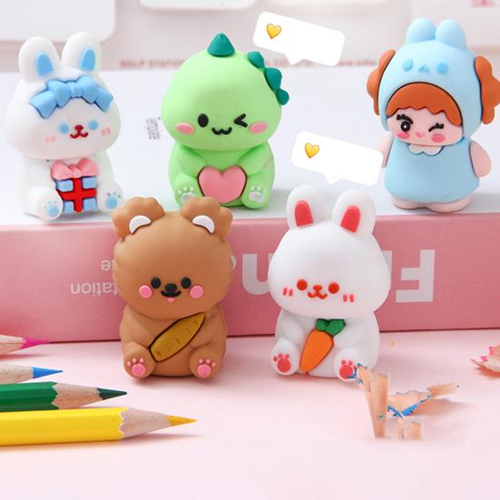 Cute Cartoon Pencil Sharpener Kawaii Mini Pencil Sharpener Portable Pen Cutter Kids Stationery Gifts School Supplies