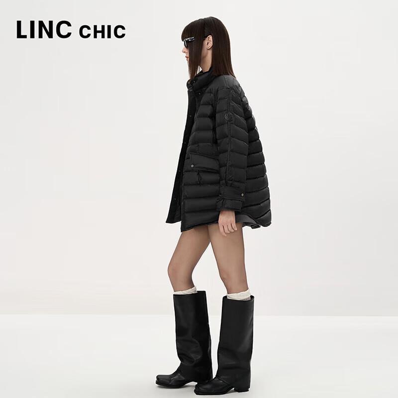 Jinyujie Women's Mid-Length Stand-Collar Lightweight Down Jacket