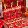 6Pcs/Set Creative 2026 Horse Year Red Envelope Paper Craft Cartoon Spring Festival Red Envelope Year of The Horse Bless Words